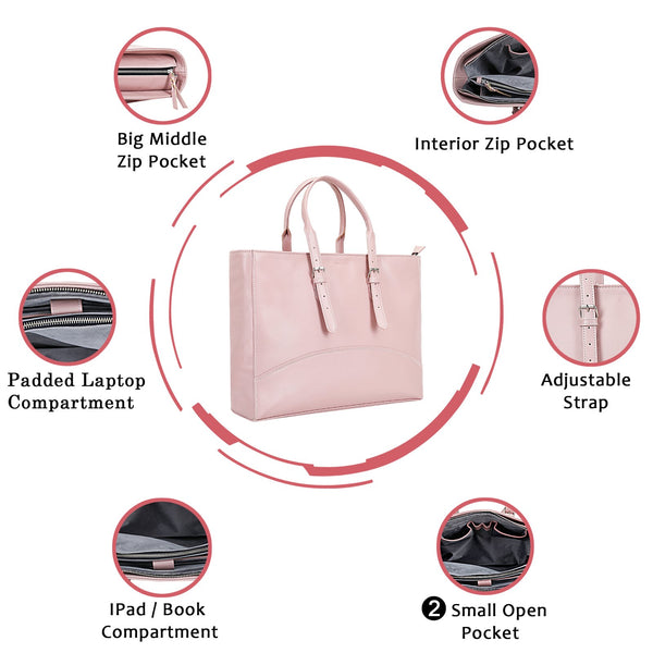 Aura Pink Tote Laptop Bag