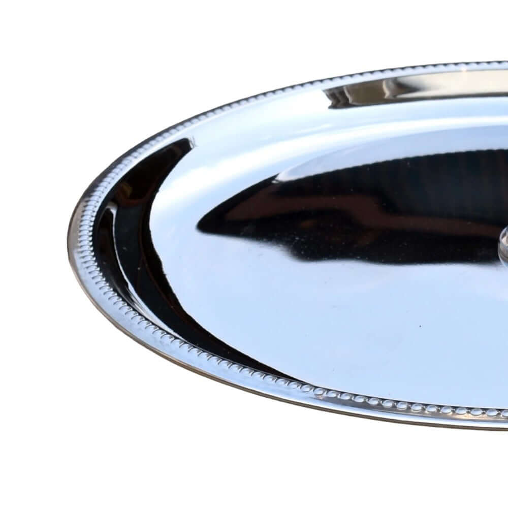Cake Stand/Serving Platter for Home and Bakery Stainless Steel Cake Server  (Silver, Pack of 1)