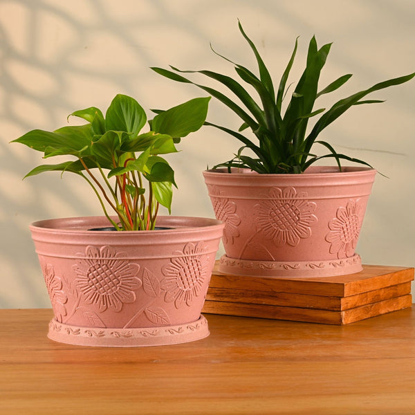 Earth Friendly Nile Planter 9.5 inch Pots for Plants | Bamboo Based Plant Pots