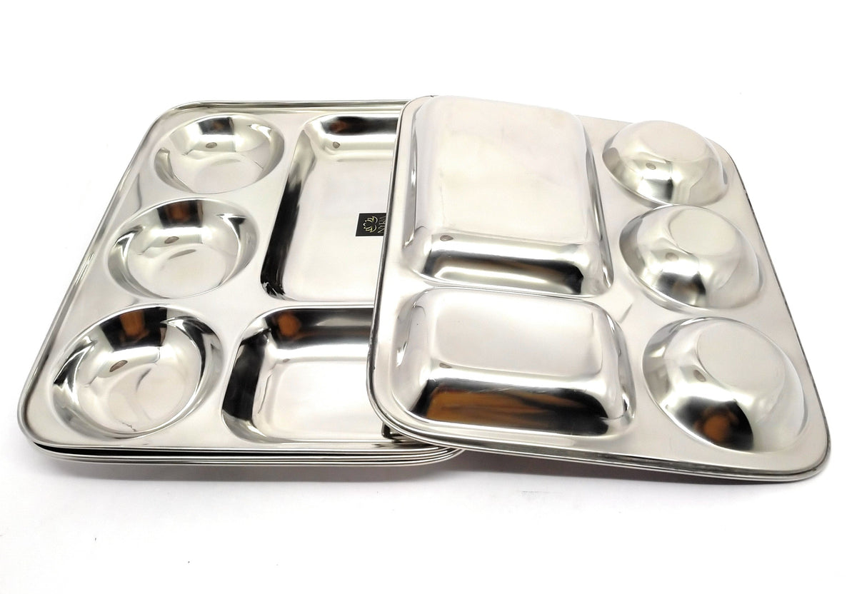 Stainless-Steel Round shaped 5 in 1 divided compartment Bhojan Thali