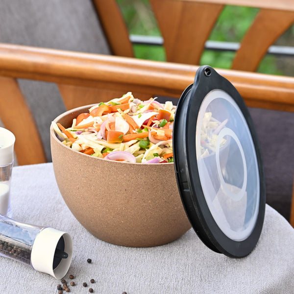 Storage Bowl with lids 2900 ml set of 1 | Earth friendly Unbreakable bowls Made with Bamboo Fibers & Rice Husk Fiber
