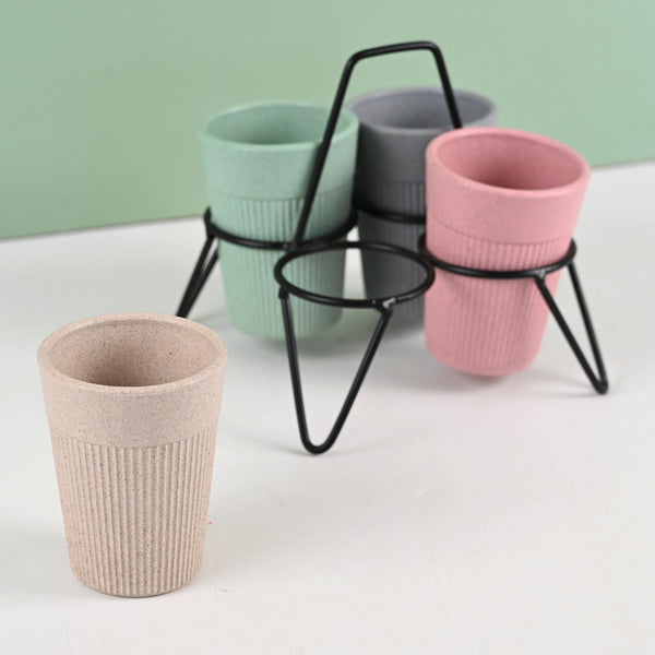 Statement Chai Cups With Stand 120 ml | Set of 4