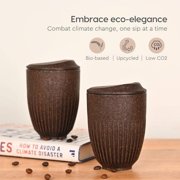 Retro Coffee Mug with Lid – Set of 6 | 350 ml