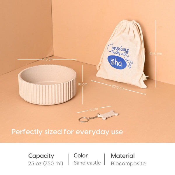 Earth Friendly Ecocog Dog Food Bowl with Rakhi | Set of 1, 750 ml