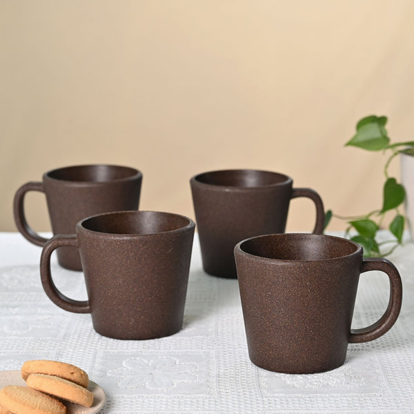 Earth friendly Majestic Mug 375 ml set of 4 | Eha Unbreakable mugs Made with Rice Husk & Bamboo Fibers
