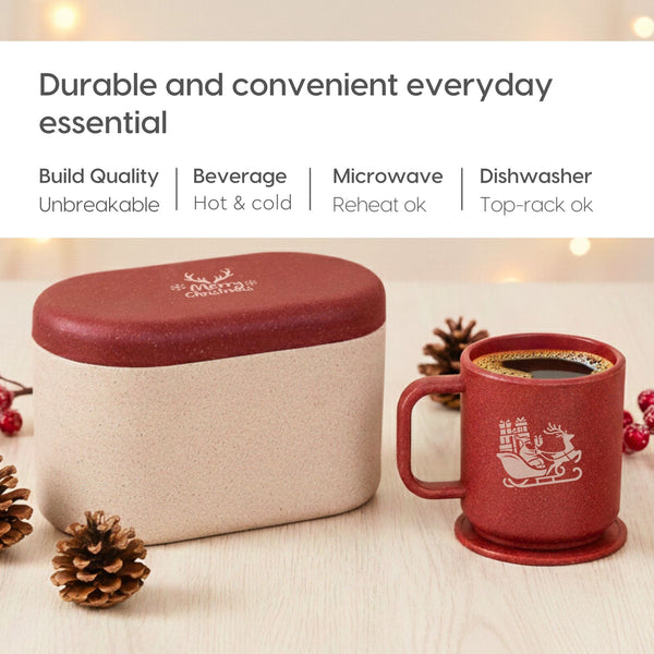 Earth Friendly Christmas Gifts For Family & Friends | Printed Mug and Coasters Set of 2