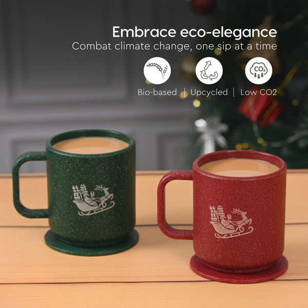 Earth Friendly Christmas Gifts For Family & Friends | Printed Mug and Coasters Set of 2