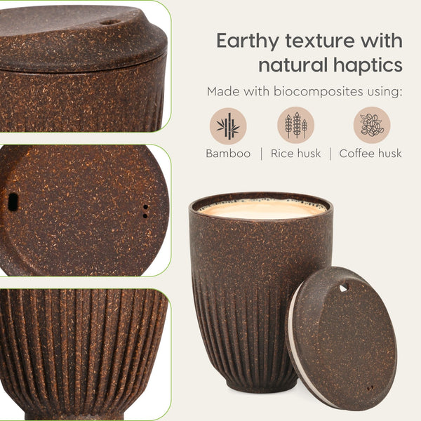 Retro Coffee Mug with Lid – Set of 6 | 350 ml