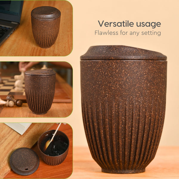 Retro Coffee Mug with Lid – Set of 6 | 350 ml