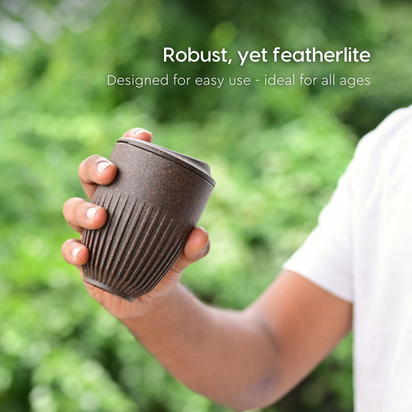 Retro Coffee Mug with Lid – Set of 6 | 350 ml