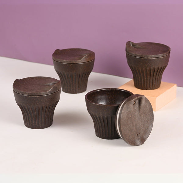 Earth Friendly Rafter Coffee Mug with Lid | Set of 4