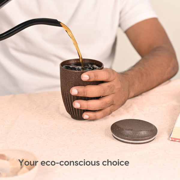 Retro Coffee Mug with Lid – Set of 6 | 350 ml