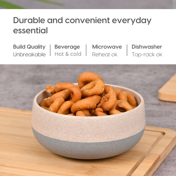 Soup Bowl 250 ml set of 6 | Earth friendly Unbreakable bowls with Spoon