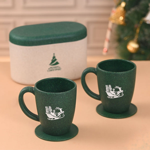 Earth Friendly Christmas Gifts For Family & Friends | Printed Mug and Coasters Set of 2