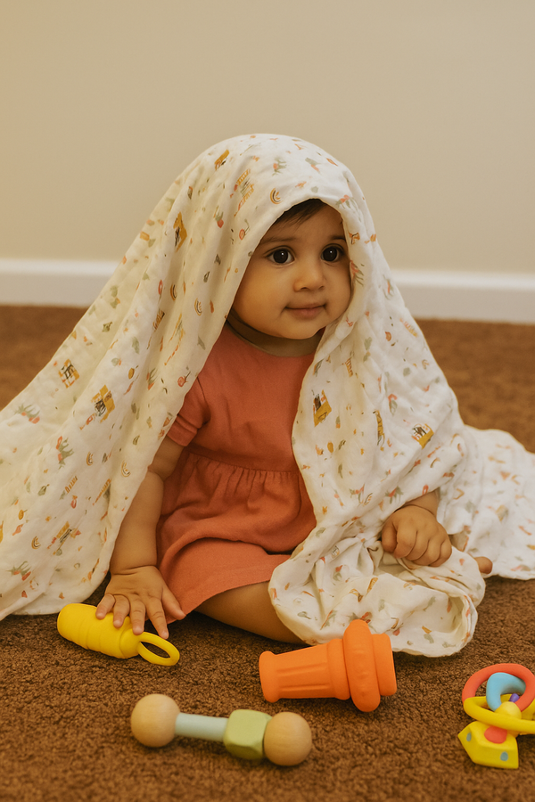 Muslin Cotton Baby Blankets in 6 layered & 8 layered thickness