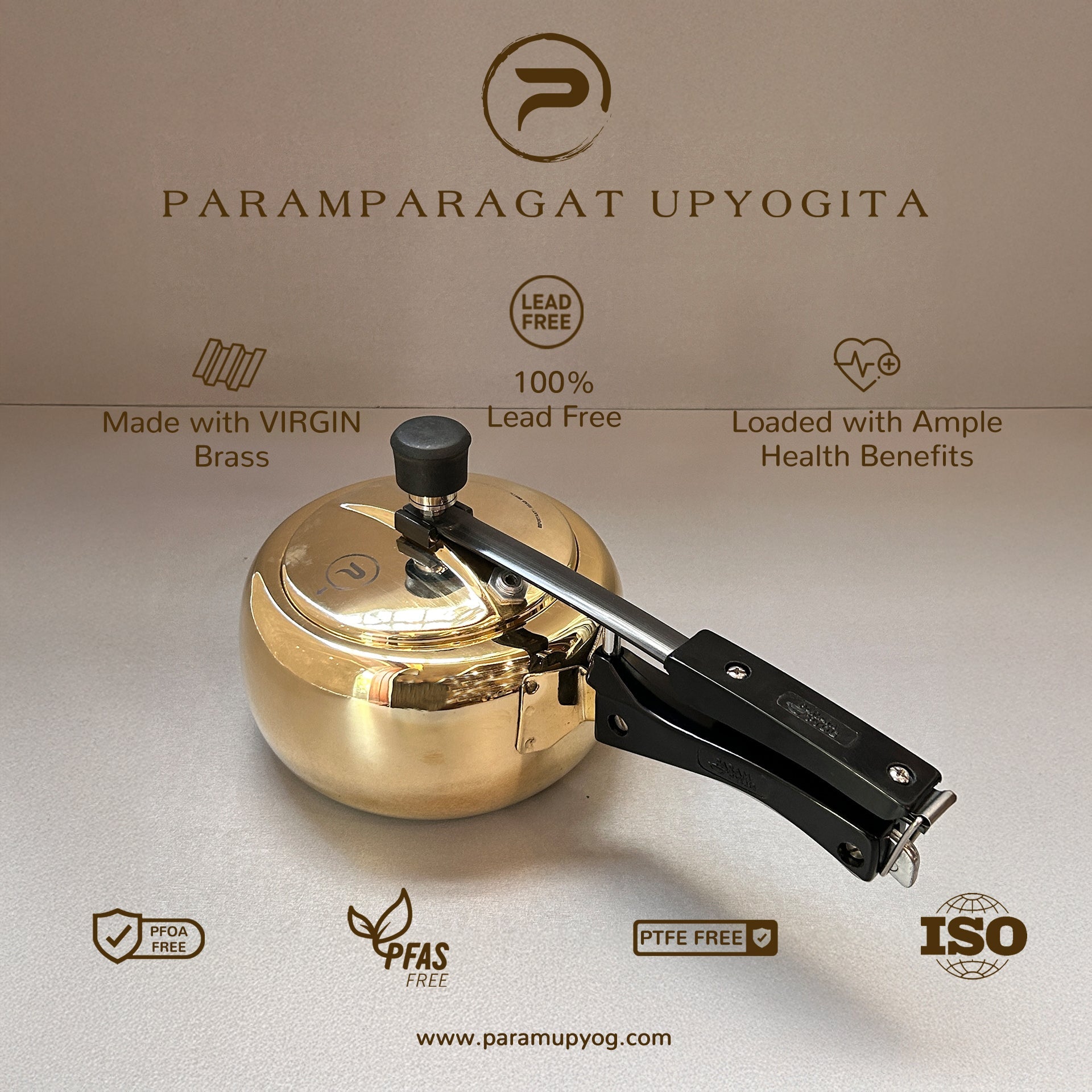 Paramparagat Upyogita Chaitanya Anant Brass Pressure Cooker 2 Liters
