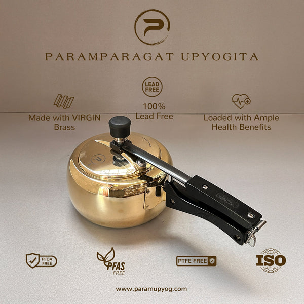 Paramparagat Upyogita Chaitanya Anant Brass Pressure Cooker 2 Liters