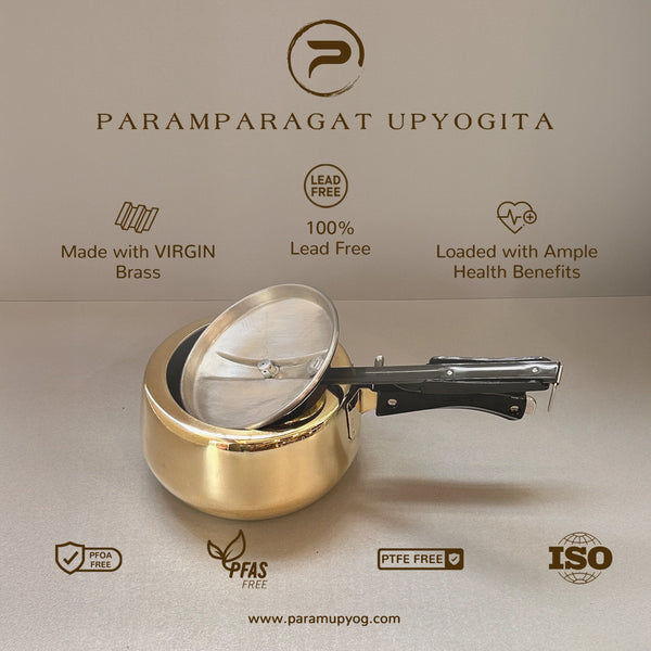 Paramparagat Upyogita Chaitanya Anant Brass Pressure Cooker 3 Liters