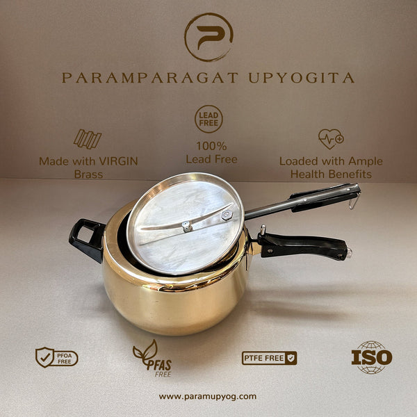Paramparagat Upyogita Chaitanya Anant Brass Pressure Cooker 5 Liters