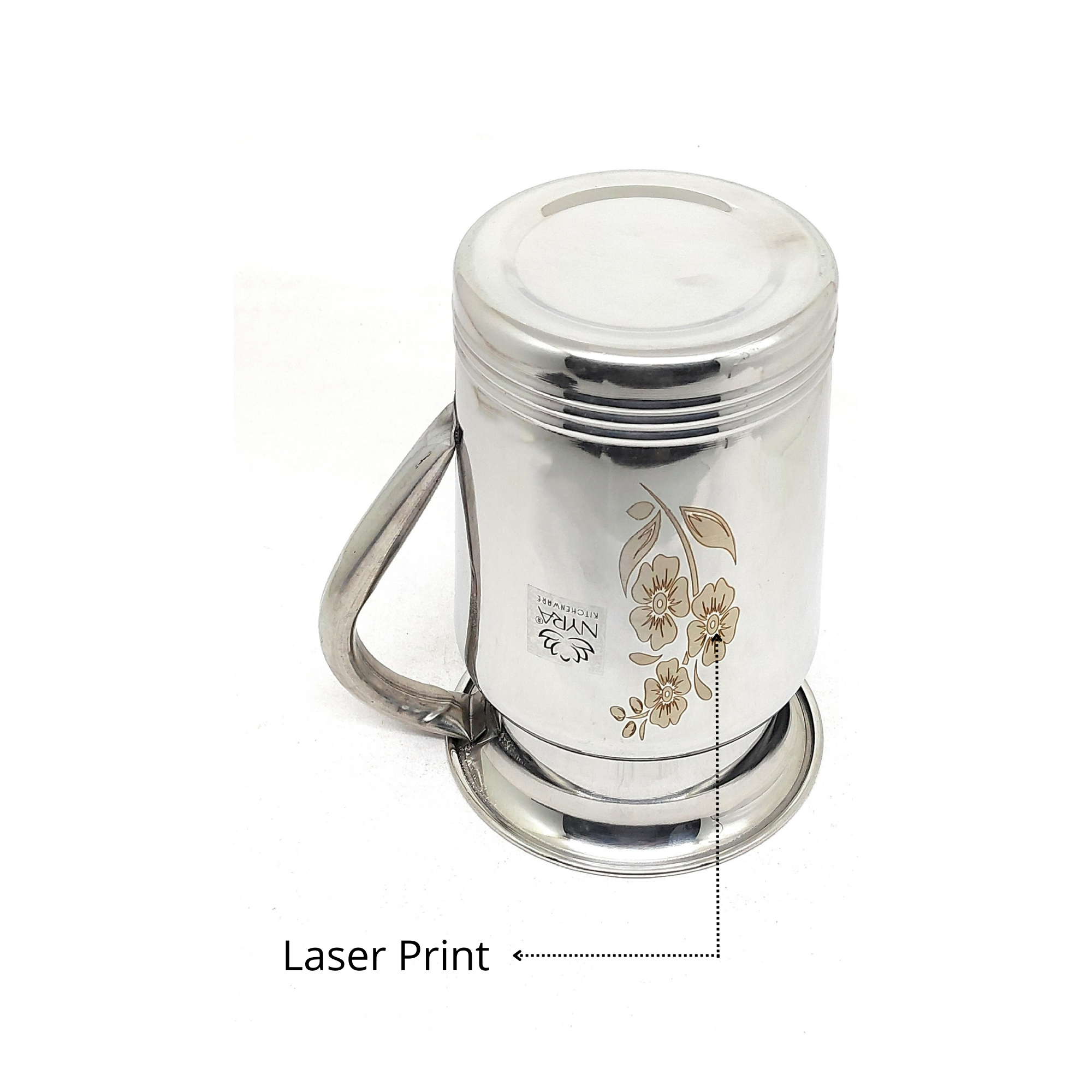 Stainless Steel Floral Lazer Jug 