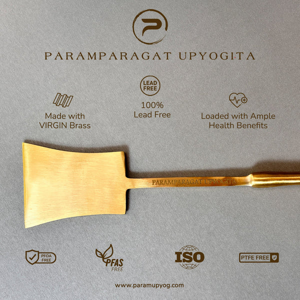 Paramparagat Upyogita Brass Flat Spatula / Turner