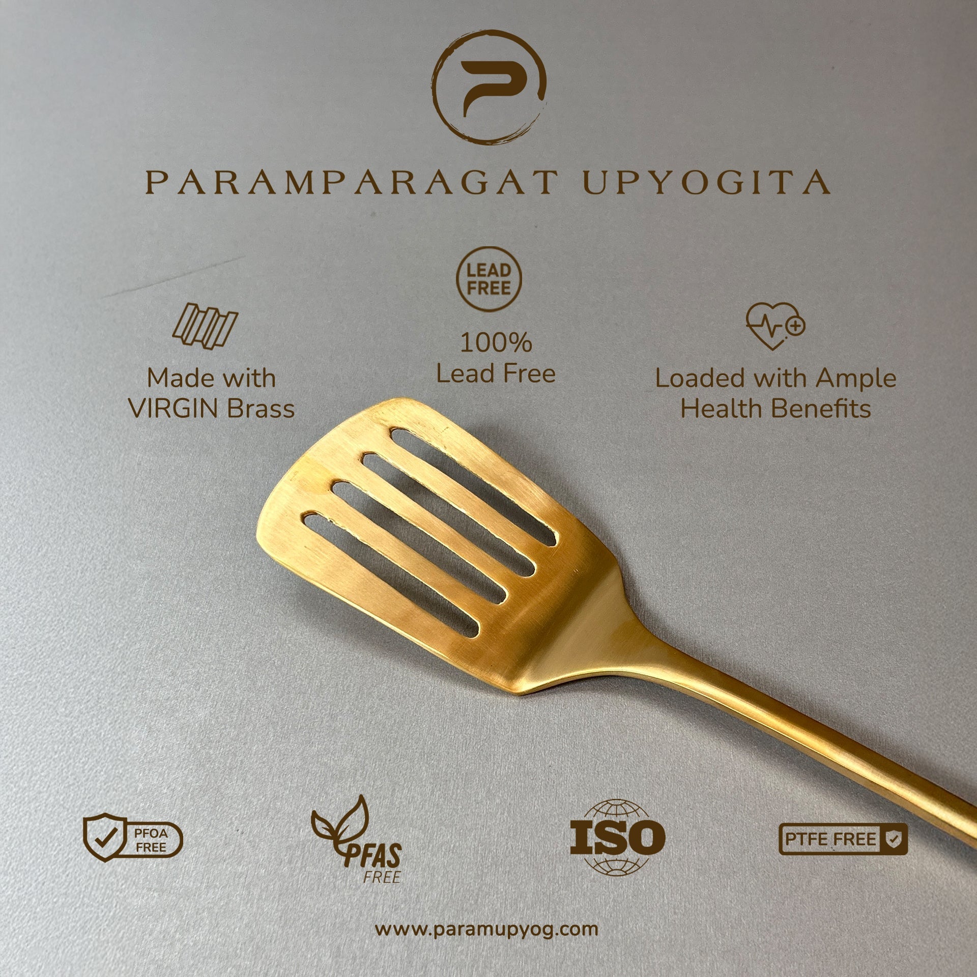 Paramparagat Upyogita Brass Angled Slotted Turner