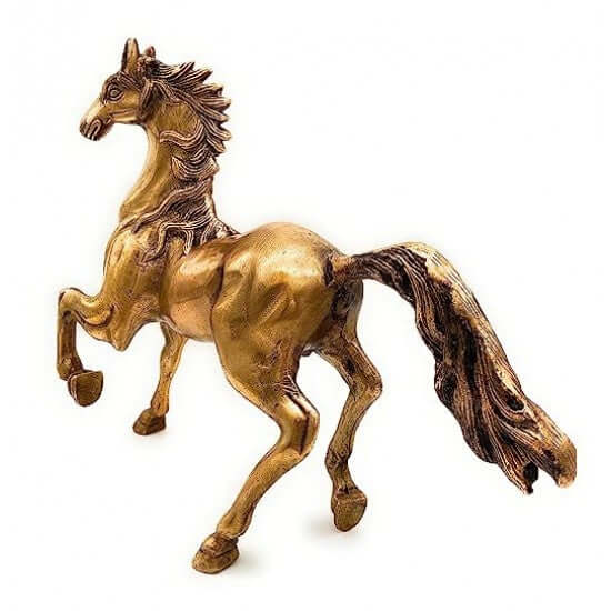 Brass Running Horse Showpiece Statues, Height : 11 inches