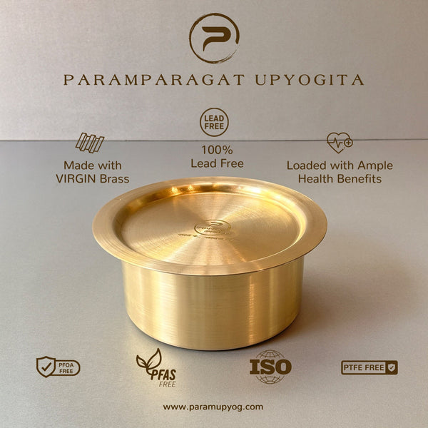 Paramparagat Upyogita Chaitanya Brass Tope (Bhagona) 2.5Ltr. With Lid