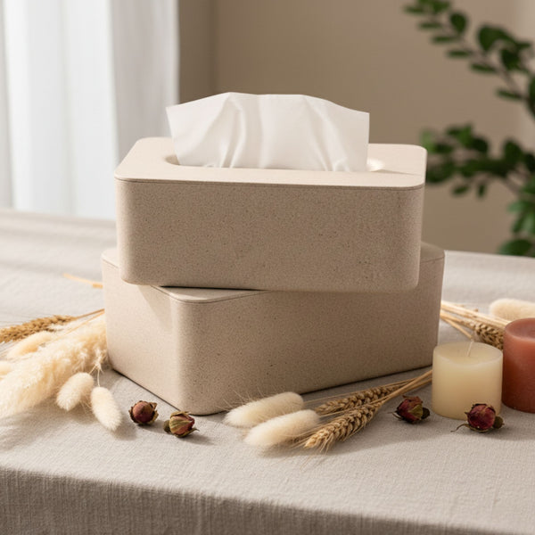Earth Friendly Velveta Tissue Box holder ( with Tissue ) | Set of 2