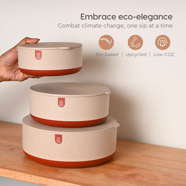 Earth Friendly Terravo Storage Containers For Kitchen | 2200 ml, 1200ml, 600ml