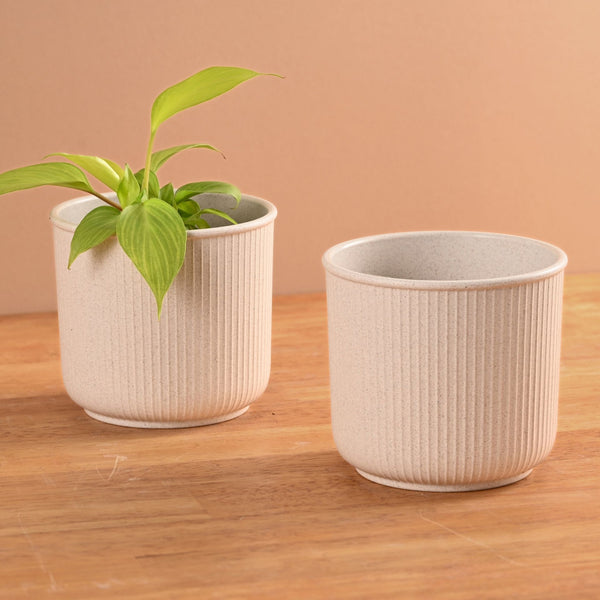 Earth Friendly Statement Pot 4 Inch Planters | Set of 2