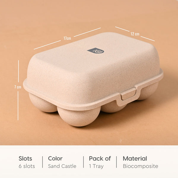Eha Earth Friendly 6 Grid Storage Box For Eggs With Lid | Set of 1
