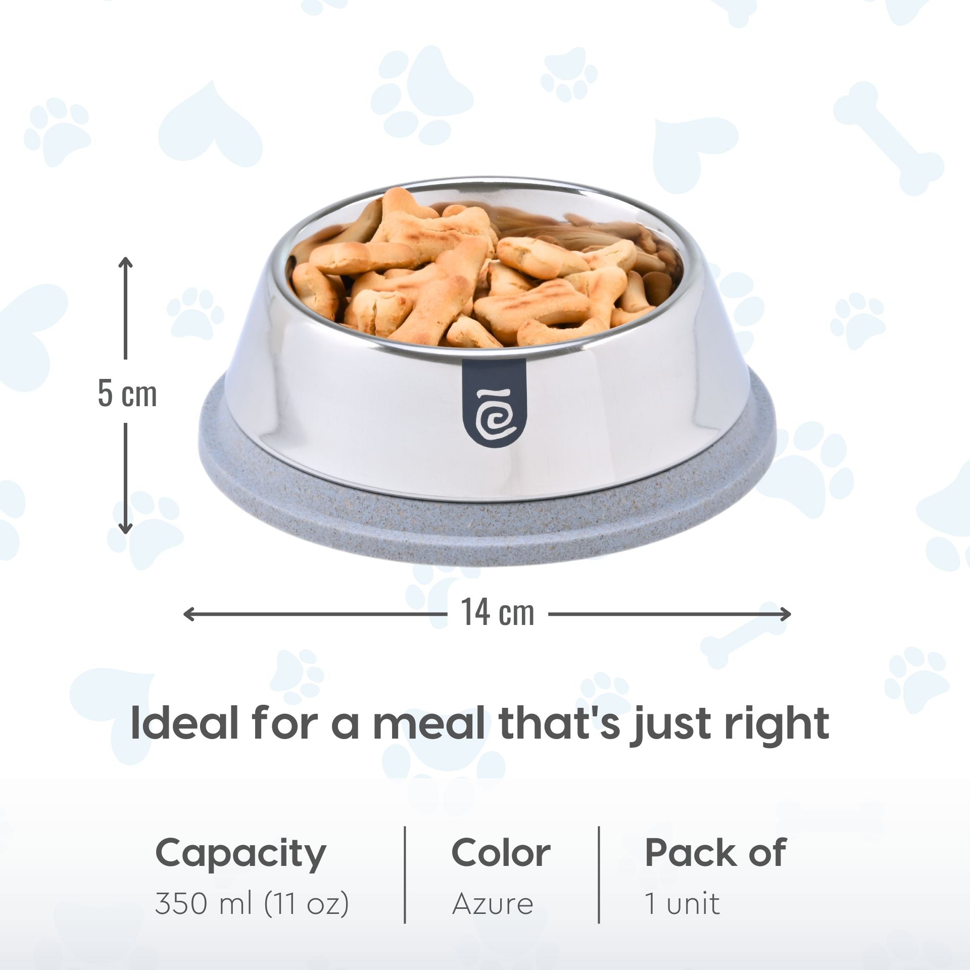 Earth Friendly Multipurpose Pet Bowls for Dogs | Duo feed Dog Bowl | 350 ml | Pet Bowl Made with Rice Husk & Bamboo Fibers | Dog Food Bowl