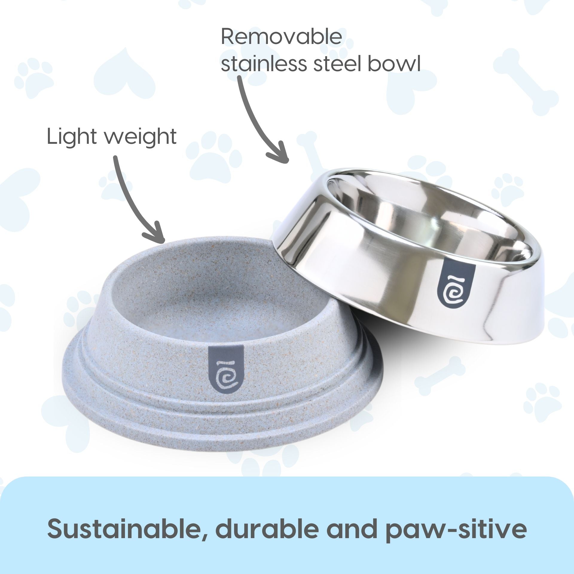Earth Friendly Multipurpose Pet Bowls for Dogs | Duo feed Dog Bowl | 350 ml | Pet Bowl Made with Rice Husk & Bamboo Fibers | Dog Food Bowl