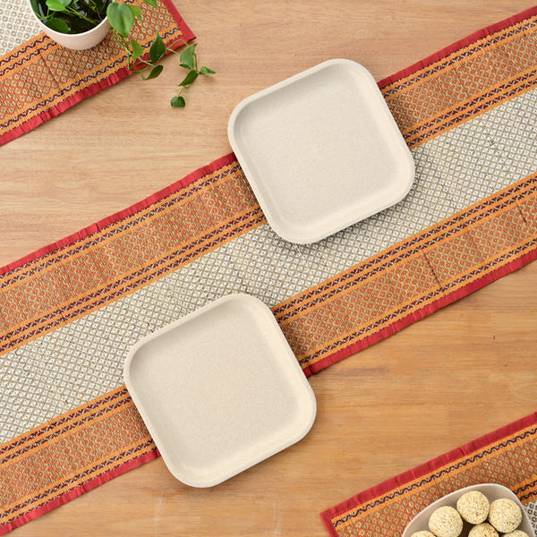 Snack Plates 8 inch set of 2 | Earth friendly Unbreakable Plates Made with Bamboo Fibers & Rice Husk Fiber