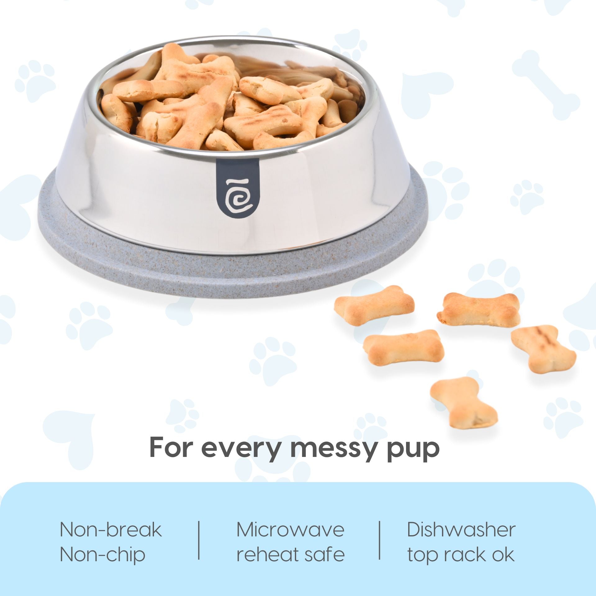 Earth Friendly Multipurpose Pet Bowls for Dogs | Duo feed Dog Bowl | 350 ml | Pet Bowl Made with Rice Husk & Bamboo Fibers | Dog Food Bowl