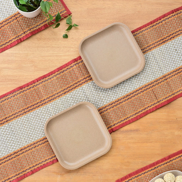 Snack Plates 8 inch set of 2 | Earth friendly Unbreakable Plates Made with Bamboo Fibers & Rice Husk Fiber