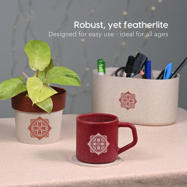 Earth Friendly Gifts | Mandala Printed Mug and Planter