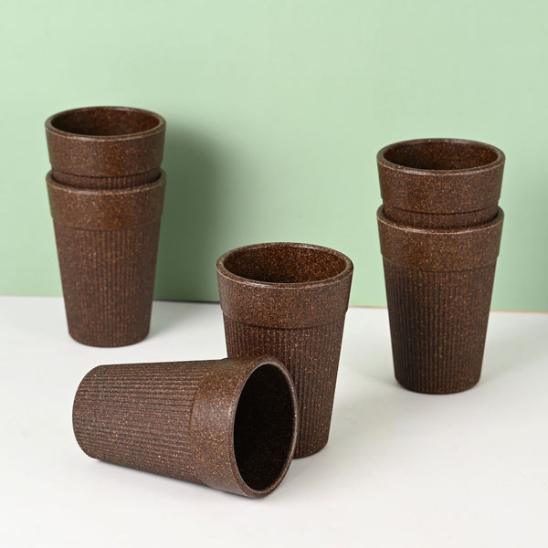 Earth Friendly Unbreakable Lassi Tumbler Drinking Glass Set of 6 | 350 ml