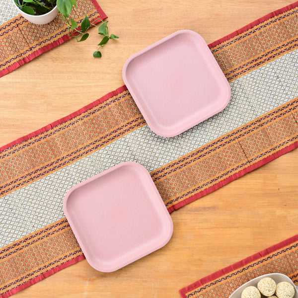 Snack Plates 8 inch set of 2 | Earth friendly Unbreakable Plates Made with Bamboo Fibers & Rice Husk Fiber