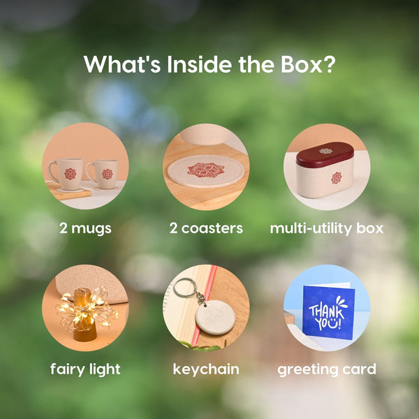 Earth Friendly Gifts | Mandala Printed Mug and Coasters Set of 2