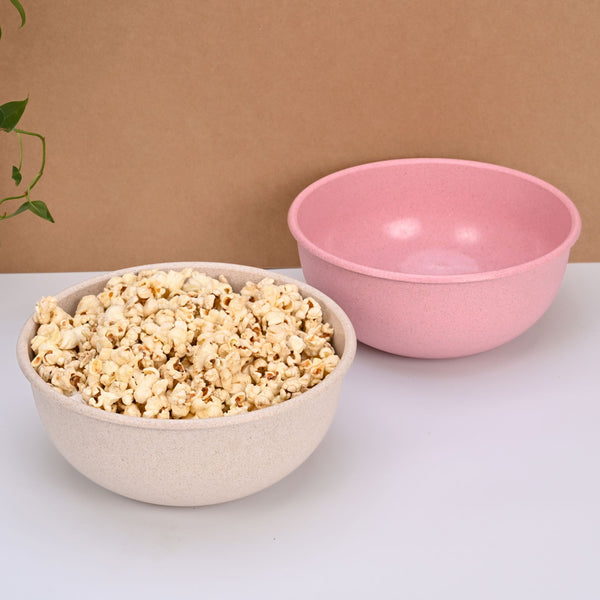 Frosty Mixing Bowls 1800 ml set of 2 | Earth friendly Unbreakable bowls Made with Bamboo Fibers & Rice Husk Fiber