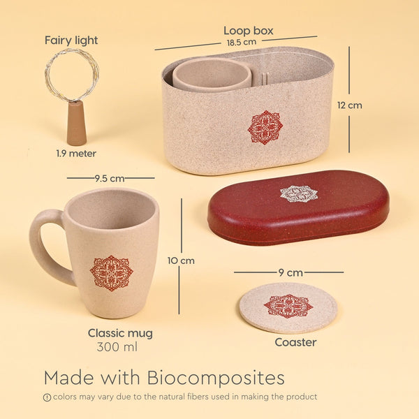 Earth Friendly Gifts | Mandala Printed Mug and Coasters Set of 2