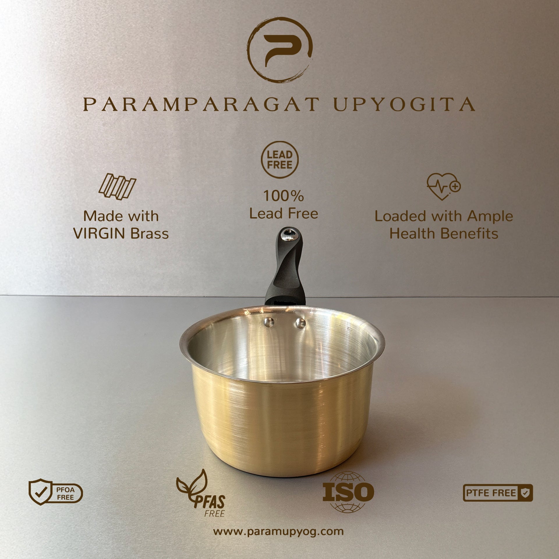 Paramparagat Upyogita Chaitanya Brass Saucepan 1.5 Liters