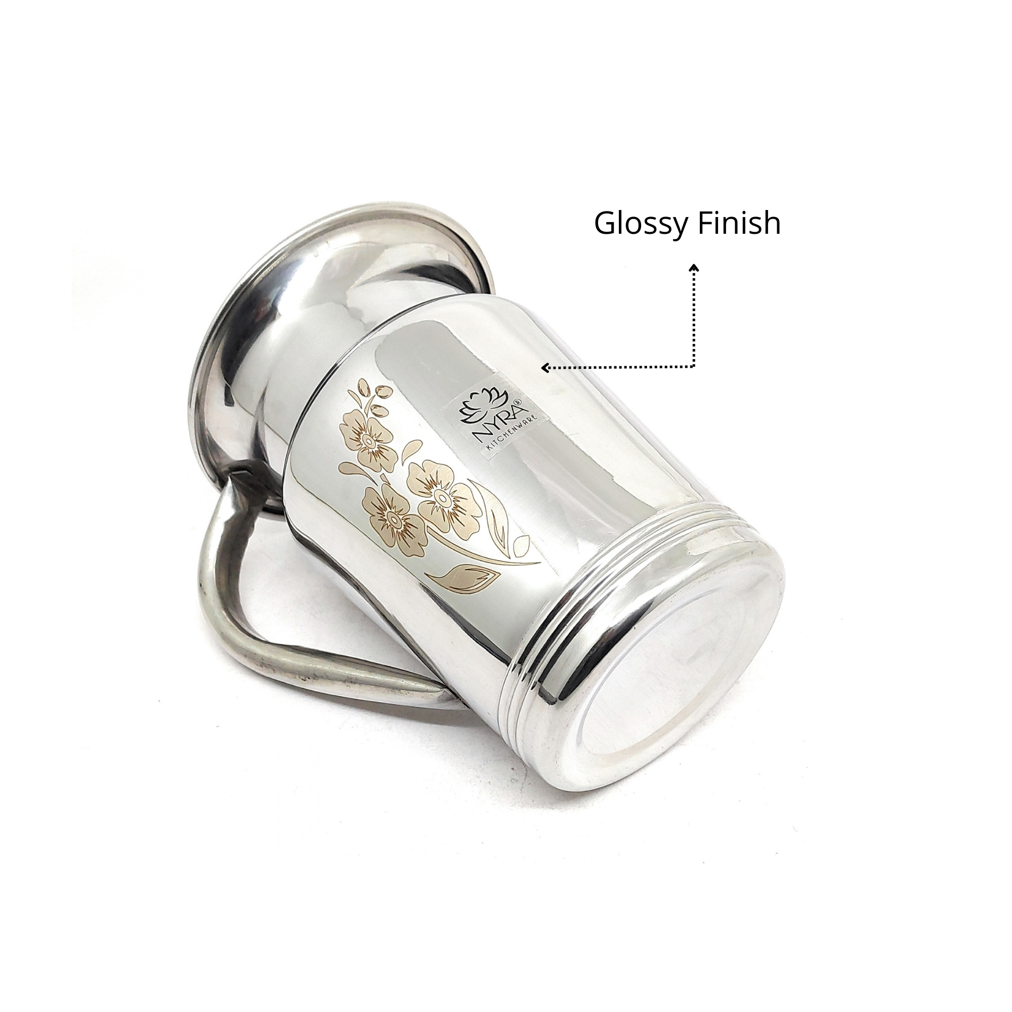 Glossy finishing of Stainless Steel Floral Lazer Jug 
