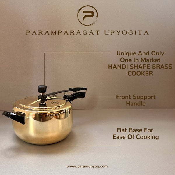 Paramparagat Upyogita Chaitanya Anant Brass Pressure Cooker 5 Liters