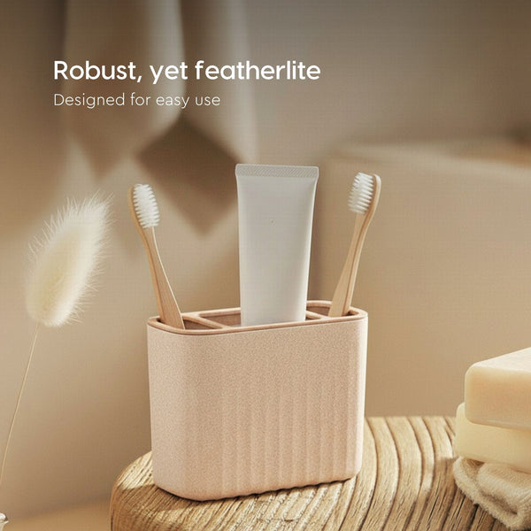 Earth Friendly Bathroom Accessories For Home | Pack of 3 (Soap Holder, Toothbrush Holder, Soap Dispenser set)