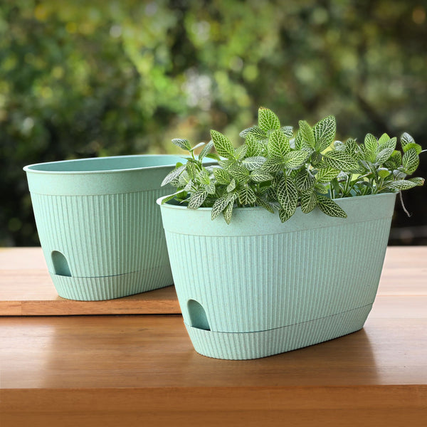 Eha Earth Friendly Eva 11.5 inch Pack of 2 | Self Watering Pots for Plants