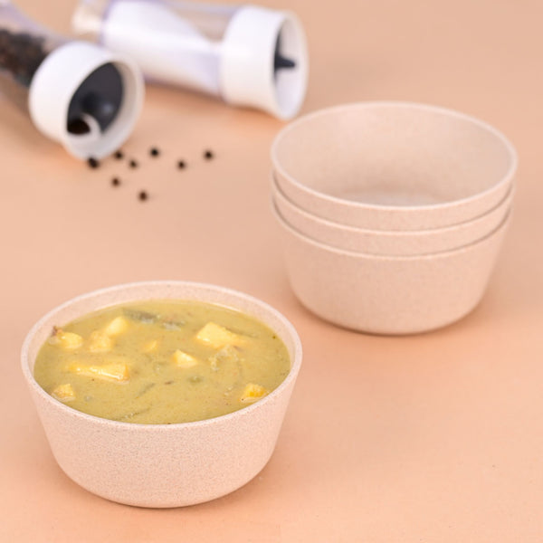 Curry Bowl 175 ml set of 4 | Earth friendly Unbreakable bowls Made with Bamboo Fibers & Rice Husk Fiber