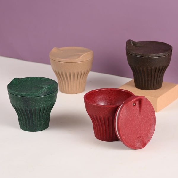 Earth Friendly Rafter Coffee Mug with Lid | Set of 4